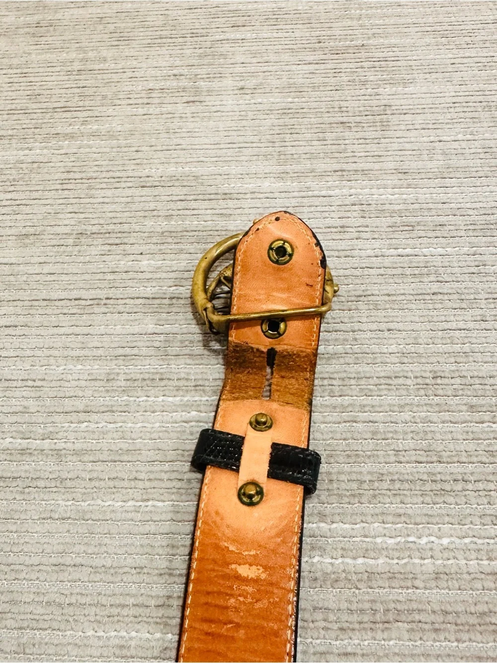 VTG Kenny Rogers by Leegin Brass Grapes Belt Buckle Genuine Lizard Leather 38